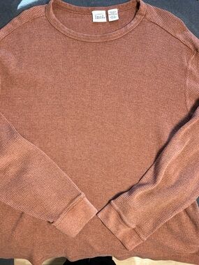 Vintage Falls Creek Men's Rust Crewneck Waffle Knit Sweater